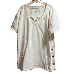 Dudley Stephens White Fleece Short Sleeve Mini Dress - XL